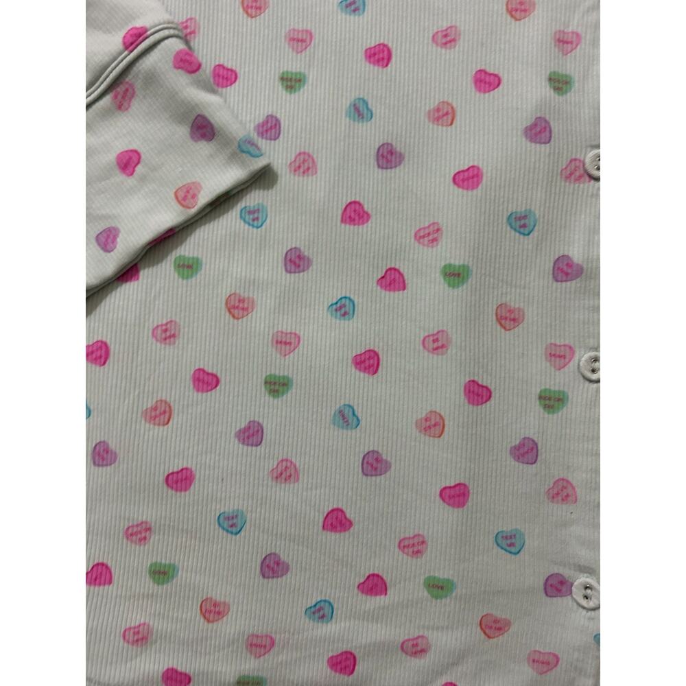 Skims NWT Women's Boyfriend Long Sleeve Pajama Top Cloud Candy Heart Size Small - Picture 4 of 7